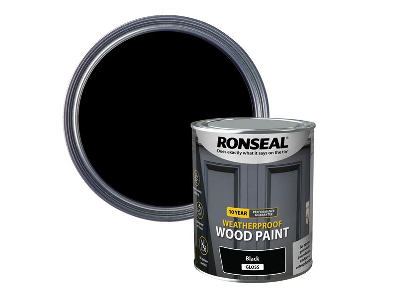 RSL38772 - 10 Year Weatherproof Wood Paint Black Gloss 750ml