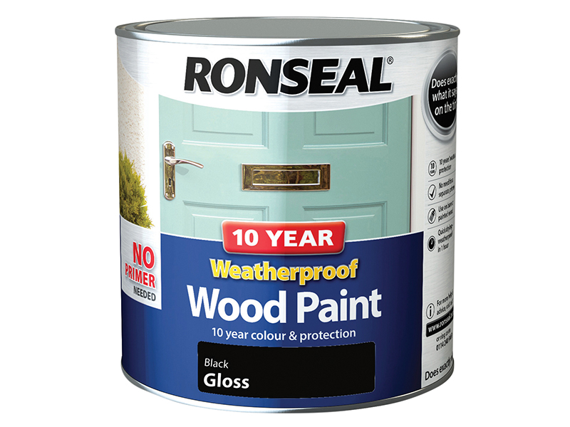 RSL38781 - 10 Year Weatherproof Wood Paint Black Gloss 2.5 litre