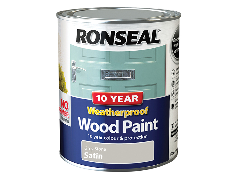 RSL38791 - 10 Year Weatherproof Wood Paint Grey Stone Satin 750ml