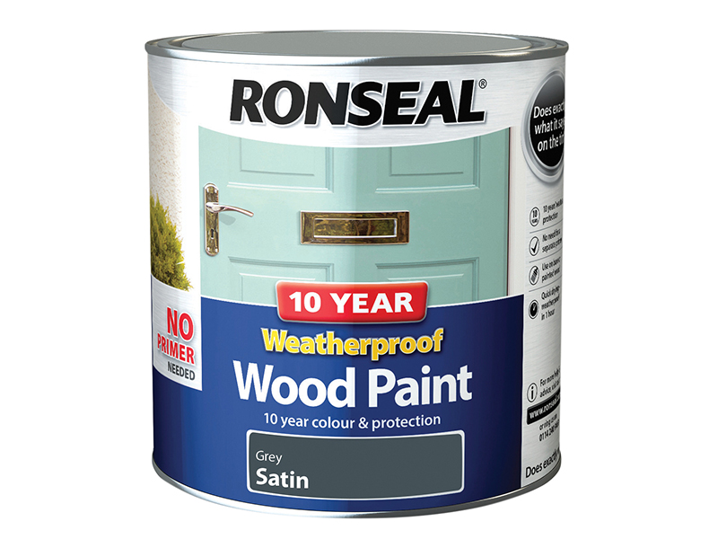 RSL38796 - 10 Year Weatherproof Wood Paint Grey Satin 2.5 litre