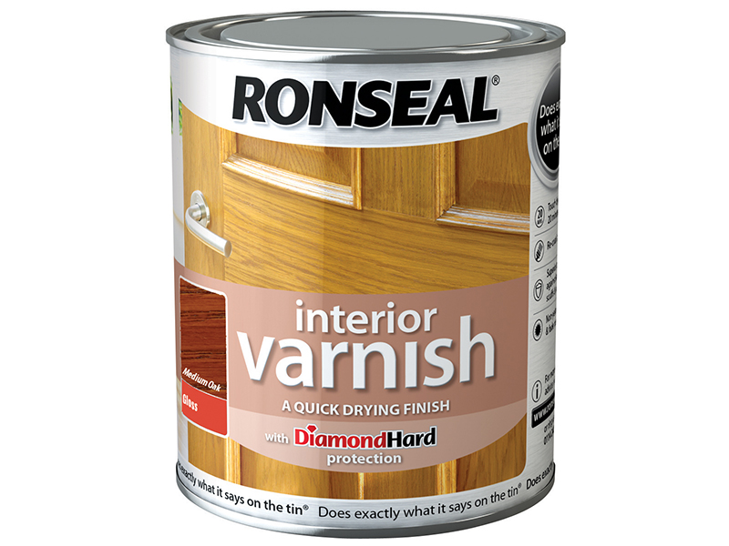 RSLINGMO750 - Interior Varnish Quick Dry Gloss Medium Oak 750ml