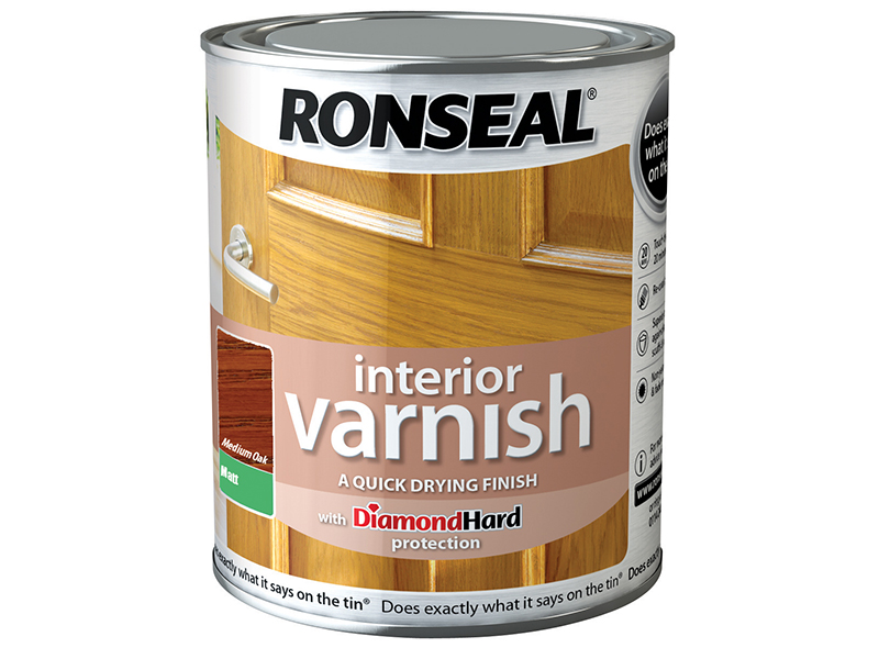 RSLIVMMO250 - Interior Varnish Quick Dry Matt Medium Oak 250ml