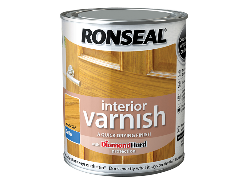RSLIVSLO750 - Interior Varnish Quick Dry Satin Light Oak 750ml