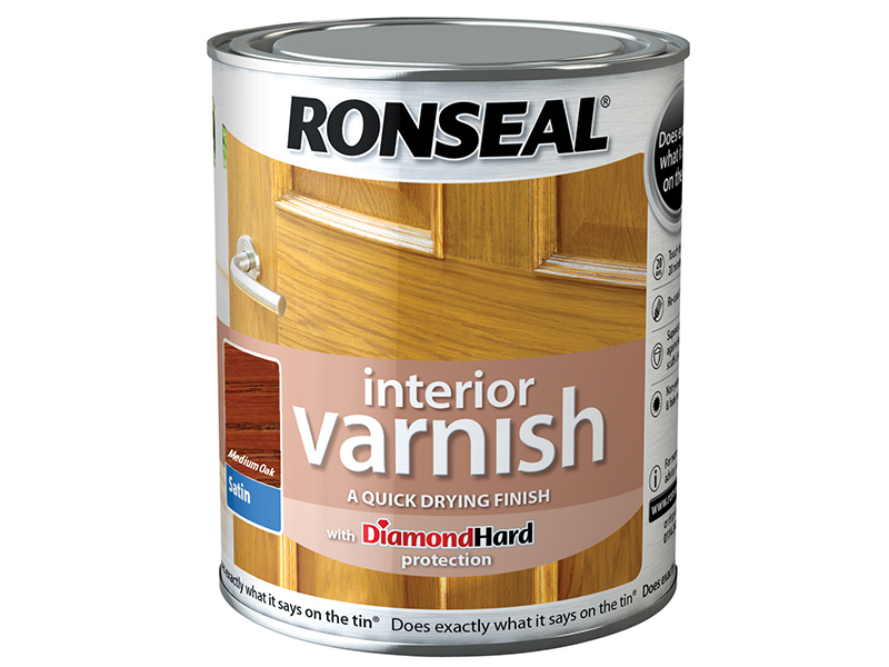RSLIVSMO250 - Interior Varnish Quick Dry Satin Medium Oak 250ml
