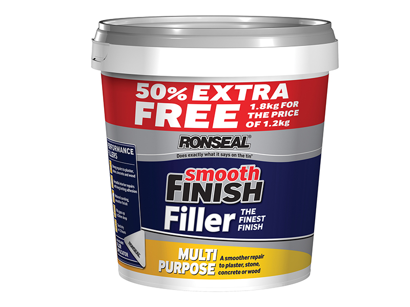 Smooth Finish Multipurpose Wall Filler Ready Mixed 1.2kg 50%