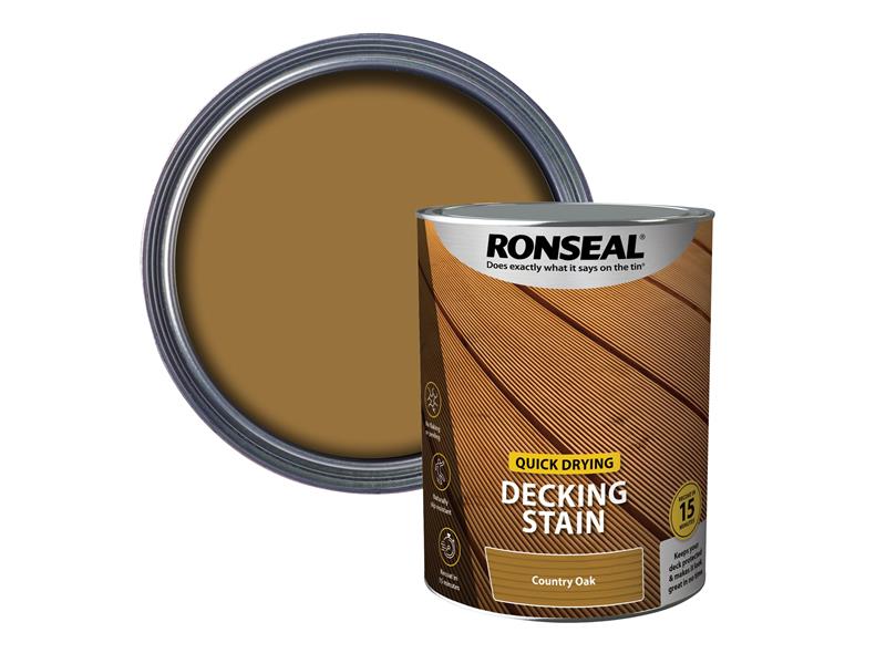 RSLQDDSCO5L - Quick Drying Decking Stain Country Oak 5 litre