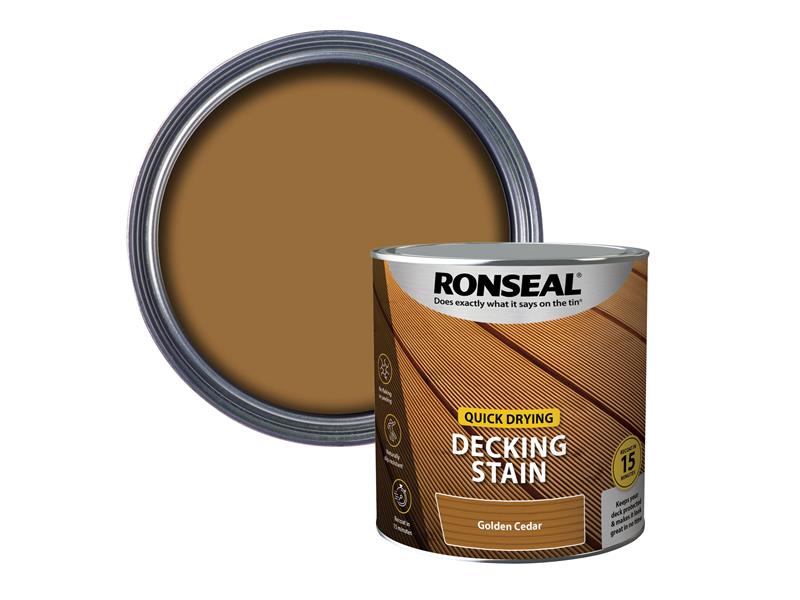 Quick Drying Decking Stain Golden Cedar 2.5 litre