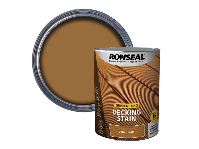 Quick Drying Decking Stain Golden Cedar 5 litre
