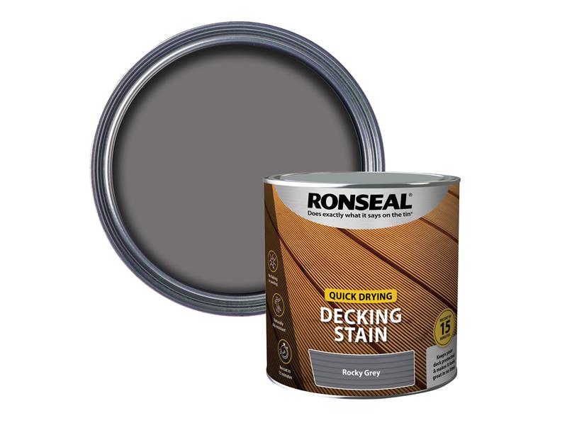 RSLQDDSRG25L - Quick Drying Decking Stain Rocky Grey 2.5 litre