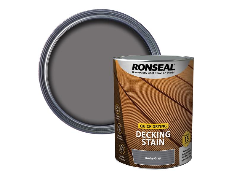 RSLQDDSRG5L - Quick Drying Decking Stain Rocky Grey 5 litre