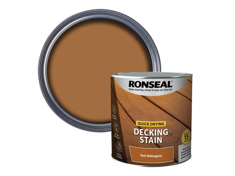 RSLQDDSRM25L - Quick Drying Decking Stain Rich Mahogany 2.5 litre