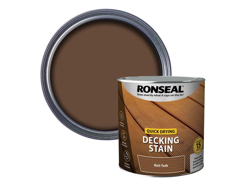 RSLQDDSRT25L - Quick Drying Decking Stain Rich Teak 2.5 litre
