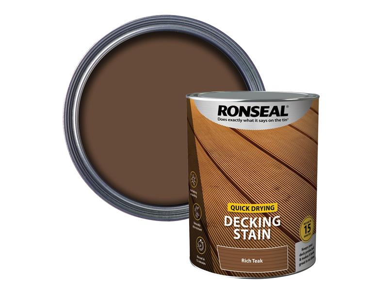 RSLQDDSRT5L - Quick Drying Decking Stain Rich Teak 5 litre