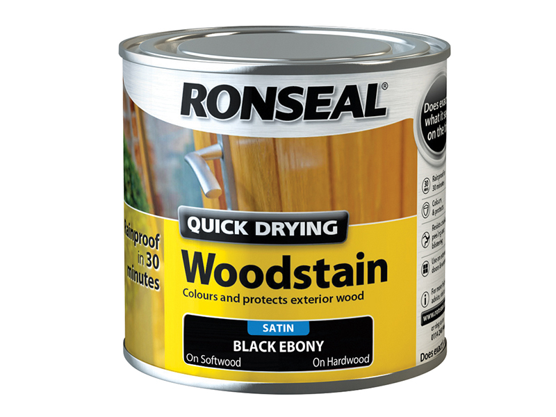 RSLQDWSE250 - Quick Drying Woodstain Satin Ebony 250ml