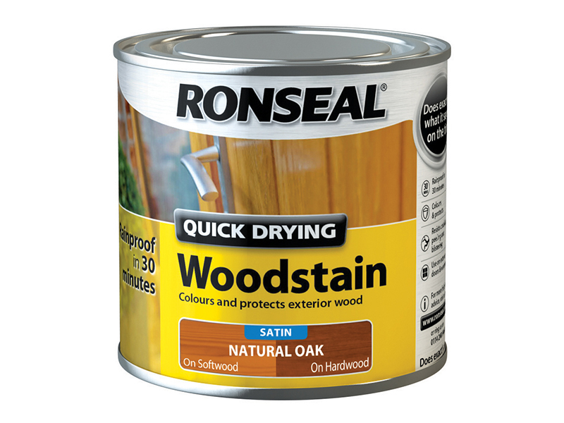 RSLQDWSNO250 - Quick Drying Woodstain Satin Natural Oak 250ml