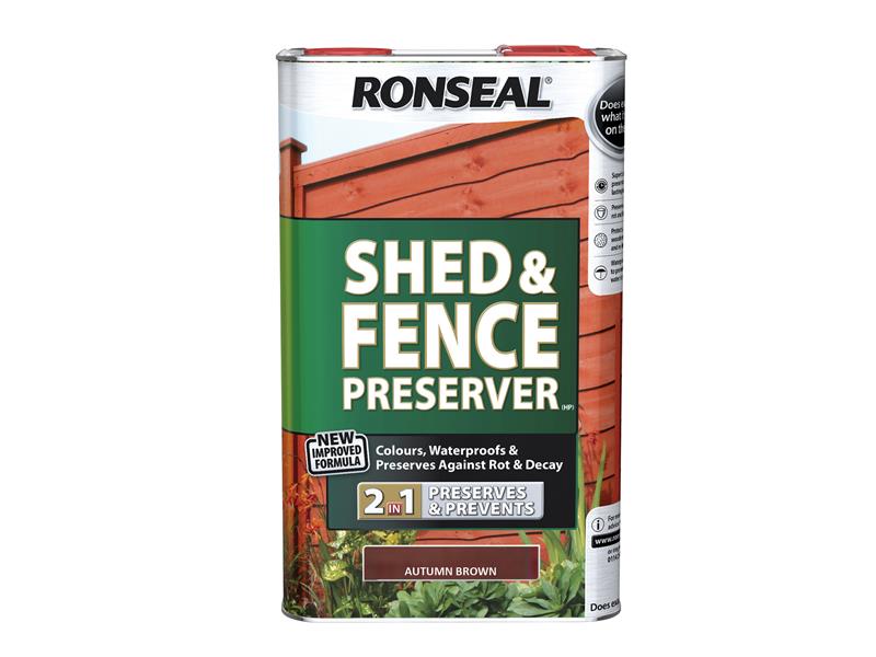 RSLSFAB5L - Shed & Fence Preserver Autumn Brown 5 litre