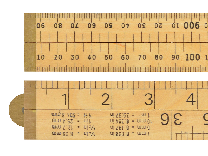 RST073P - Wooden 4 Fold Rule 1m / 39in (Blister packed)