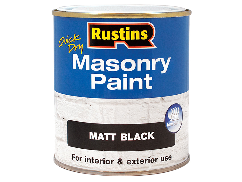 RUSMASPB500 - Quick Dry Masonry Paint Matt Black 500ml