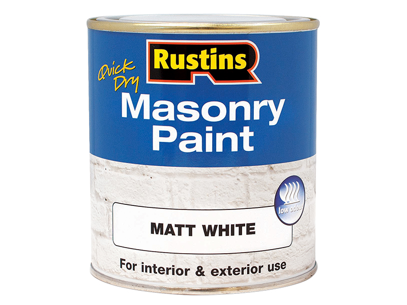 RUSMASPW500 - Quick Dry Masonry Paint Matt White 500ml