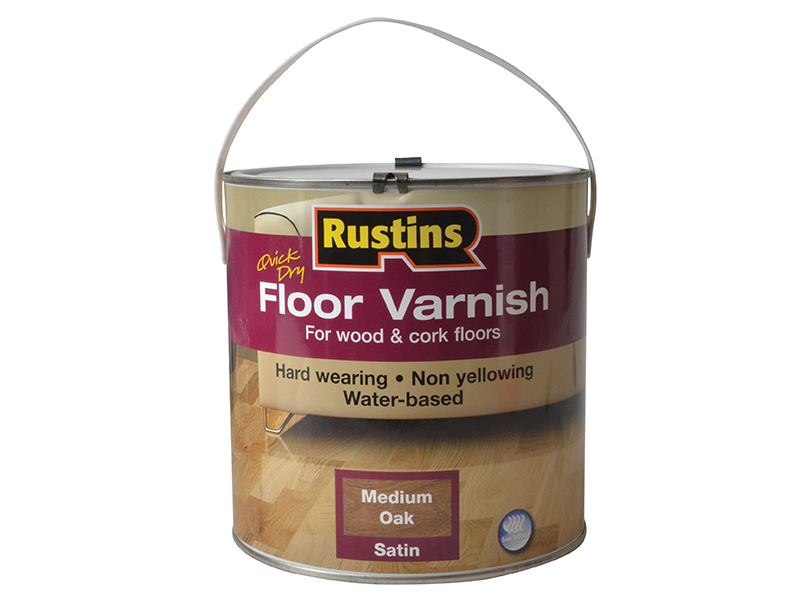 RUSQDCFVMO25 - Quick Dry Coloured Floor Varnish Medium Oak 2.5 litre