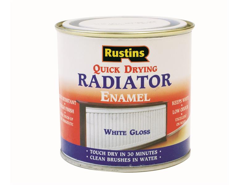 RUSQDREG250 - Quick Dry Radiator Enamel Paint Gloss White 250ml