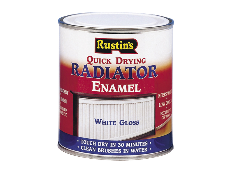 RUSQDREG500 - Quick Dry Radiator Enamel Paint Gloss White 500ml