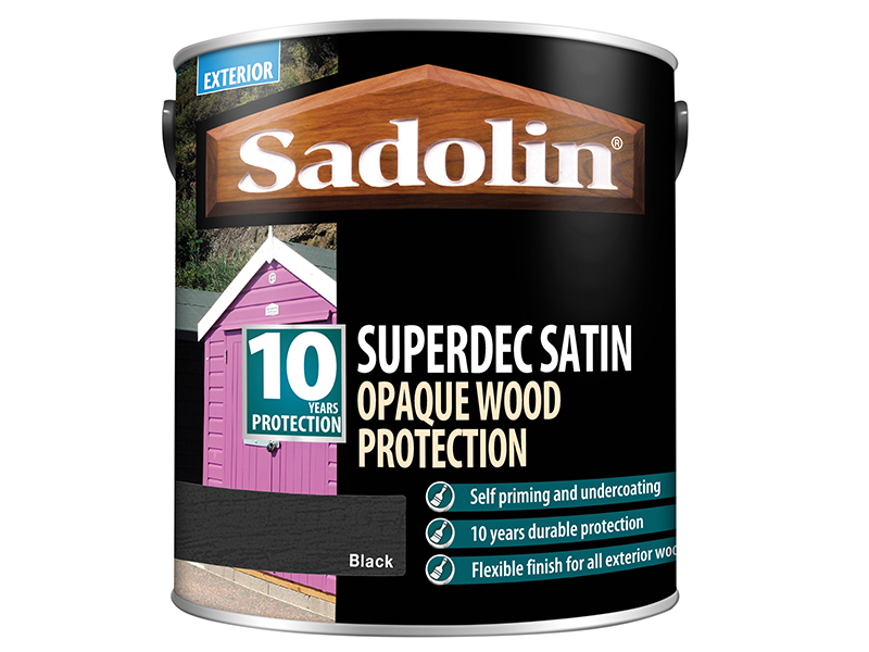 SAD5028829 - Superdec Opaque Wood Protection Black Satin 2.5 litre