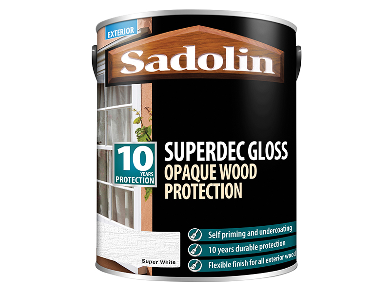 SAD5028852 - Superdec Opaque Wood Protection Super White Gloss 5 litre