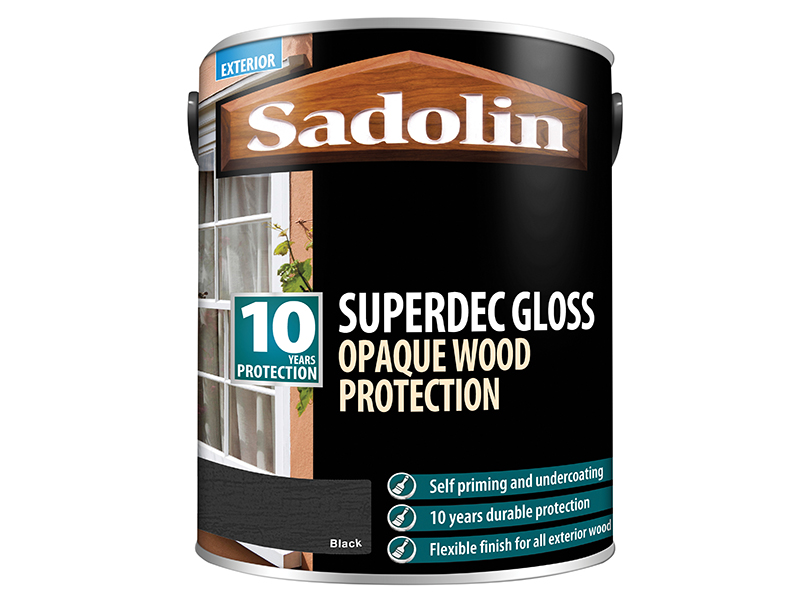 SAD5028855 - Superdec Opaque Wood Protection Black Gloss 5 litre
