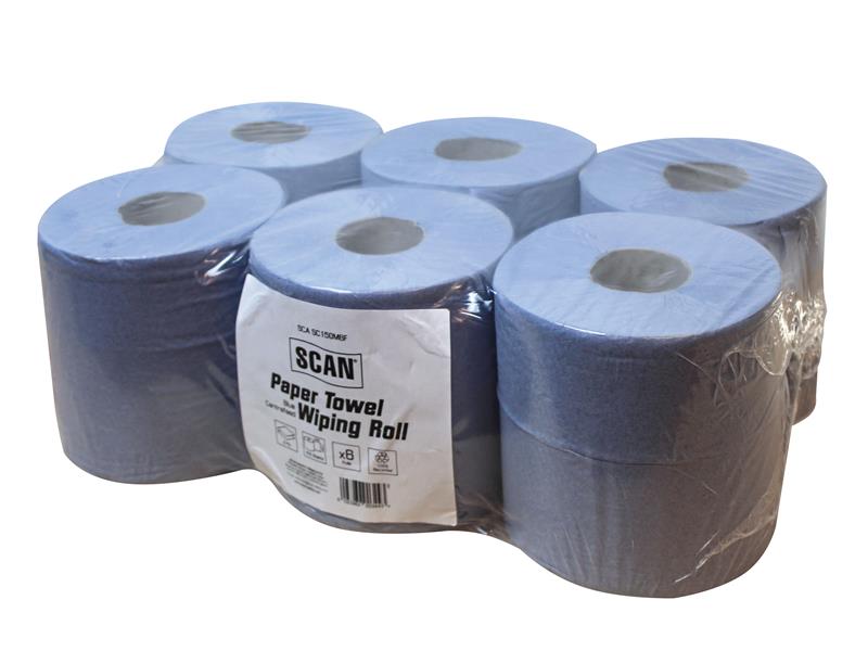 SCASC150M6F - Paper Towel Wiping Roll 2-Ply 176mm x 150m (Pack 6)