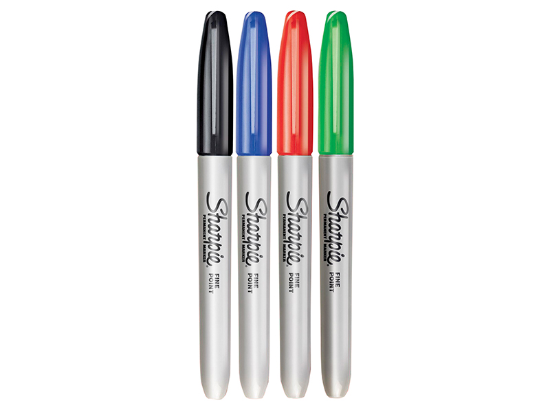 SHP1985858 - Fine Tip Permanent Marker Assorted (Pack 4)