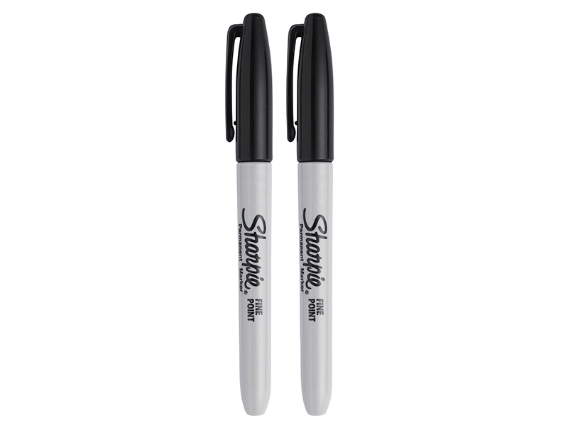 SHP1985860 - Fine Tip Permanent Marker Black (Pack 2)
