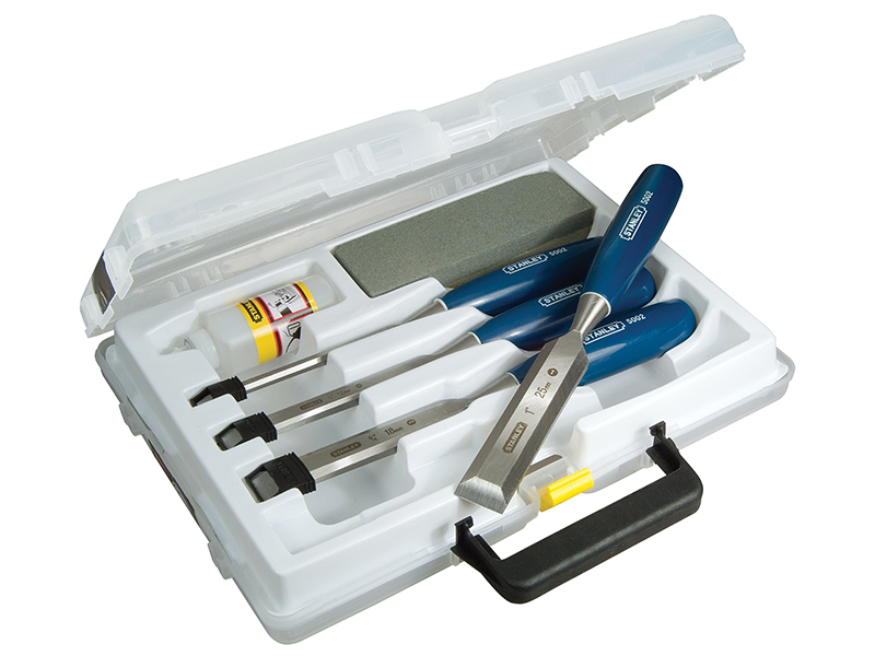 5002 Bevel Edge Chisel & Oilstone Set 4 Piece