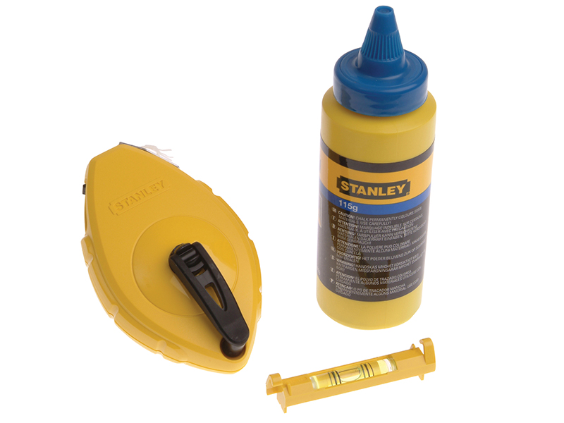 Chalk Line 30m Blue Chalk & Level