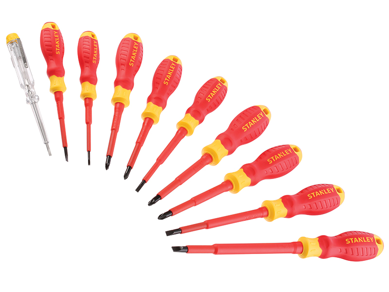 FatMax VDE Insulated Screwdriver Set 10 Piece SL/PH/PZ/Tester
