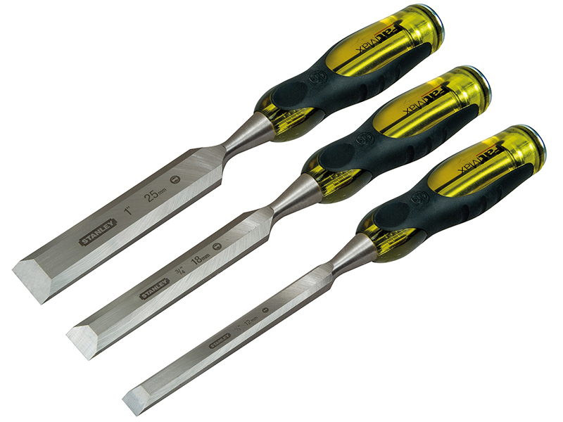 STA216268 - FatMax Bevel Edge Chisel with Thru Tang Set 3 Piece