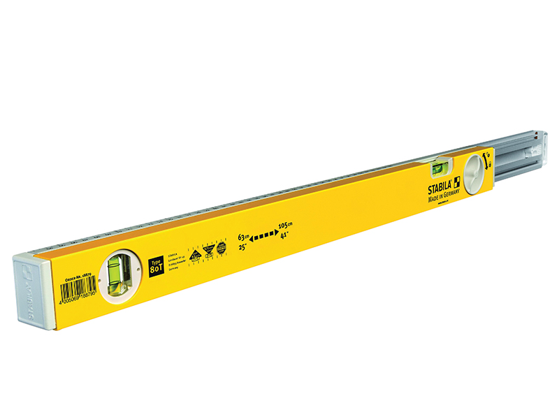 STB80T63 - 80T Telescopic Spirit Level 2 Vials 63-105cm