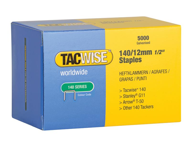 TAC0343 - 140 Galvanised Staples 12mm (Pack 5000)