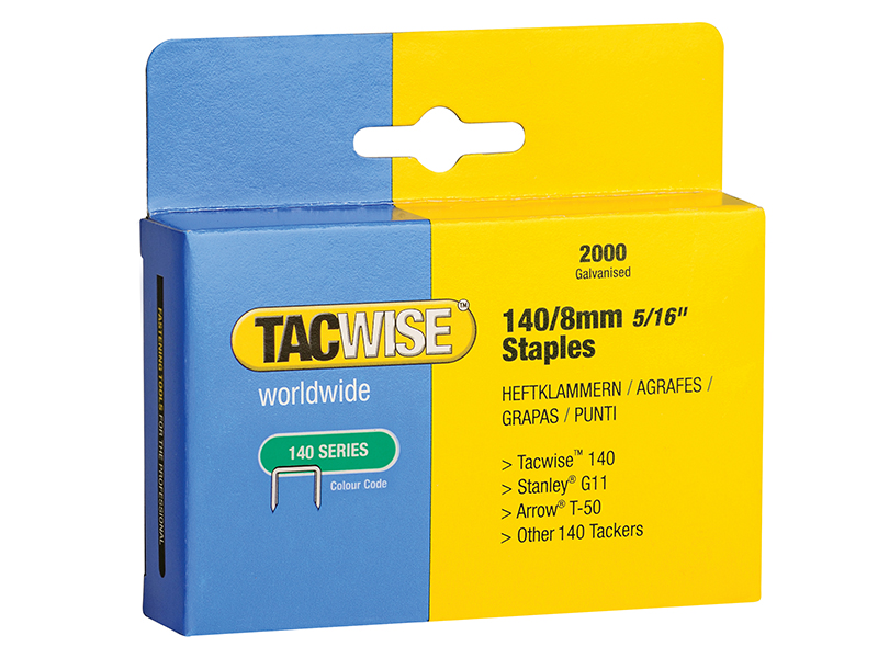 TAC0346 - 140 Heavy-Duty Staples 8mm (Type T50 G) (Pack 2000)