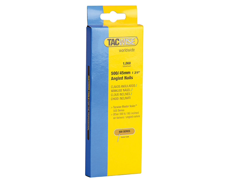 TAC0484 - 500 18 Gauge 45mm Angled Nails Pack 1000