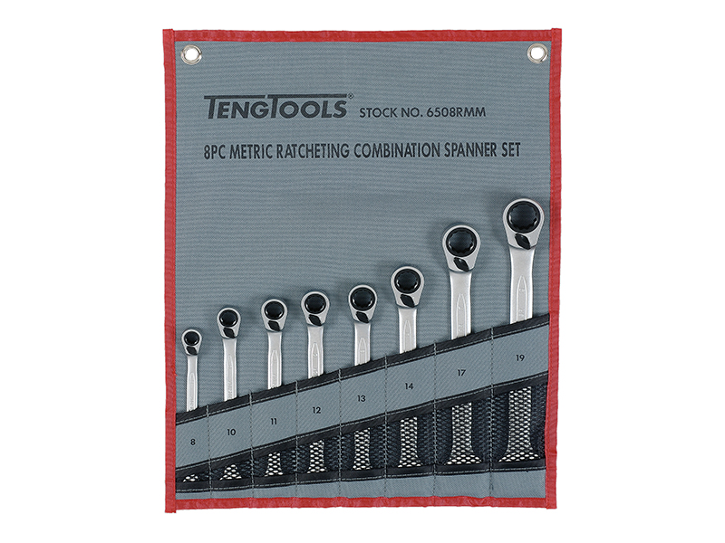 Ratcheting Combination Spanner Set 8 Piece