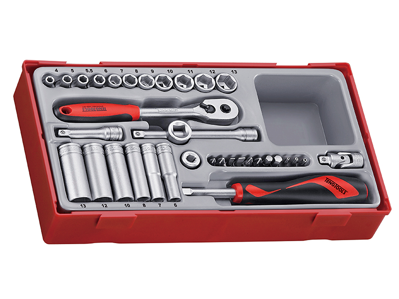 TT1435 4-13mm Socket Set 35 Piece - 1/4in Drive