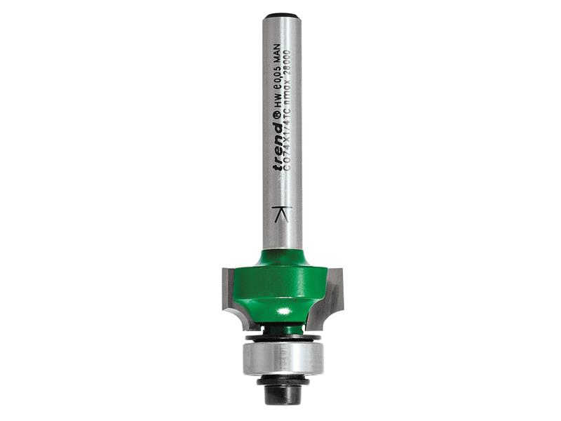 TREC07414TC - C074 x 1/4 TC Round Over Two Flute Cutter 3.2 x 9.5mm