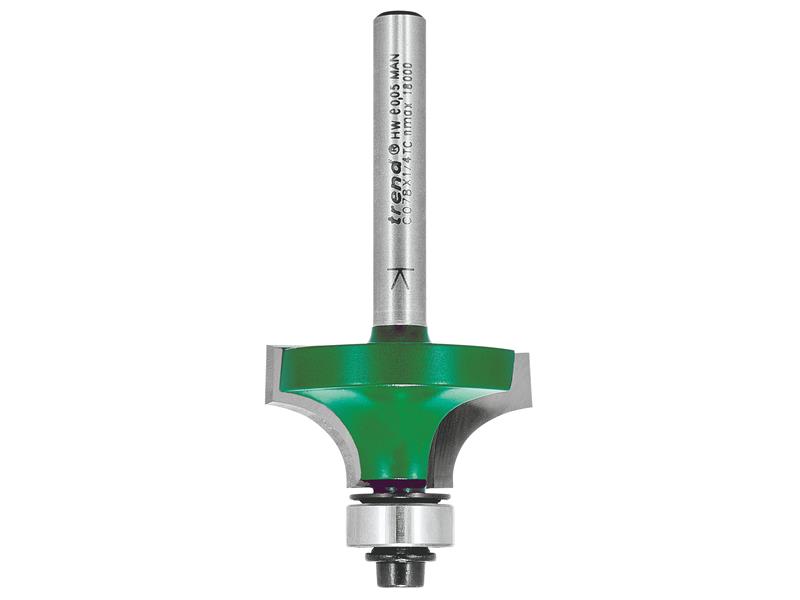 TREC07814TC - C078 x 1/4 TC Round Over Two Flute Cutter 9.5 x 15.9mm