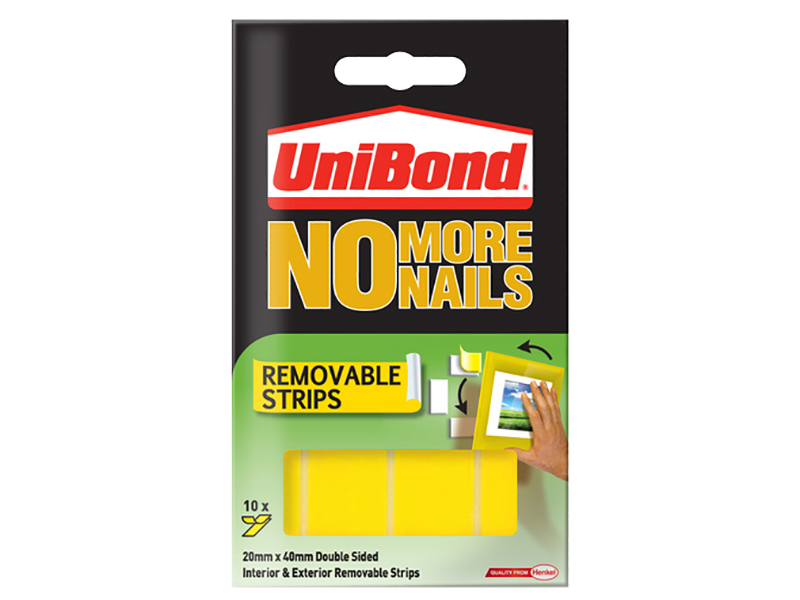 UNI781739 - No More Nails Removable Pads 19mm x 40mm (Pack of 10)