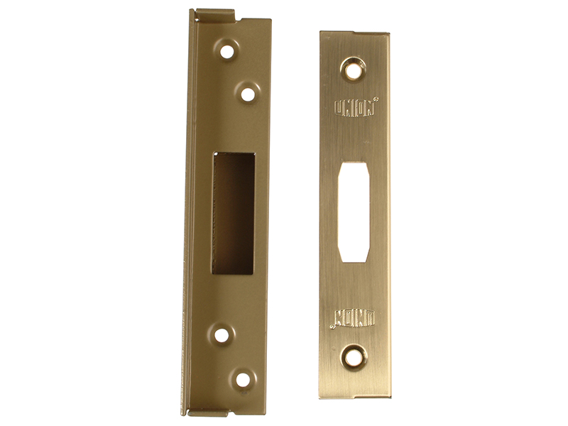 UNNJ2100R05P - StrongBOLT 2100 Mortice Deadlock Rebate Kit 13mm Polished Brass Box