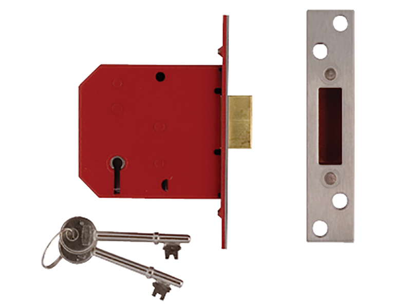 UNNJ2101SC30 - 2101 5 Lever Mortice Deadlock Satin Chrome Finish 77.5mm 3in Box