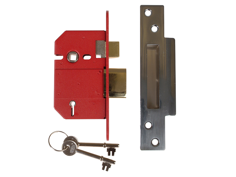 UNNJ2200SC25 - StrongBOLT 2200S BS 5 Lever Mortice Sashlock Satin Chrome 68mm Box