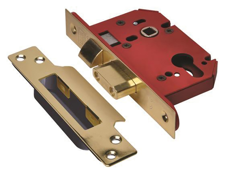 UNNJL22EPB25 - StrongBOLT 22EU EUS-PB-2.5 Euro Sashlock Plated Brass 68mm 2.5in