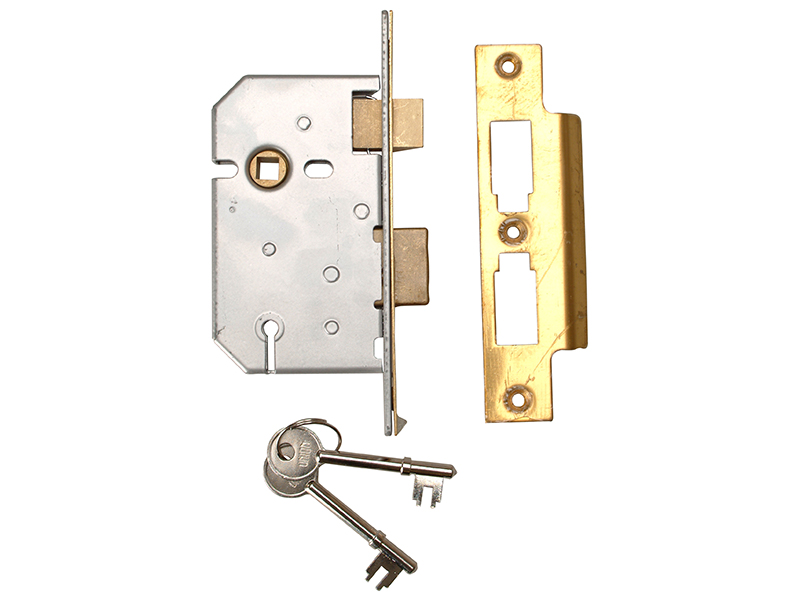 UNNY2277PL25 - 2277 3 Lever Mortice Sashlock Polished Brass 65mm 2.5in Visi